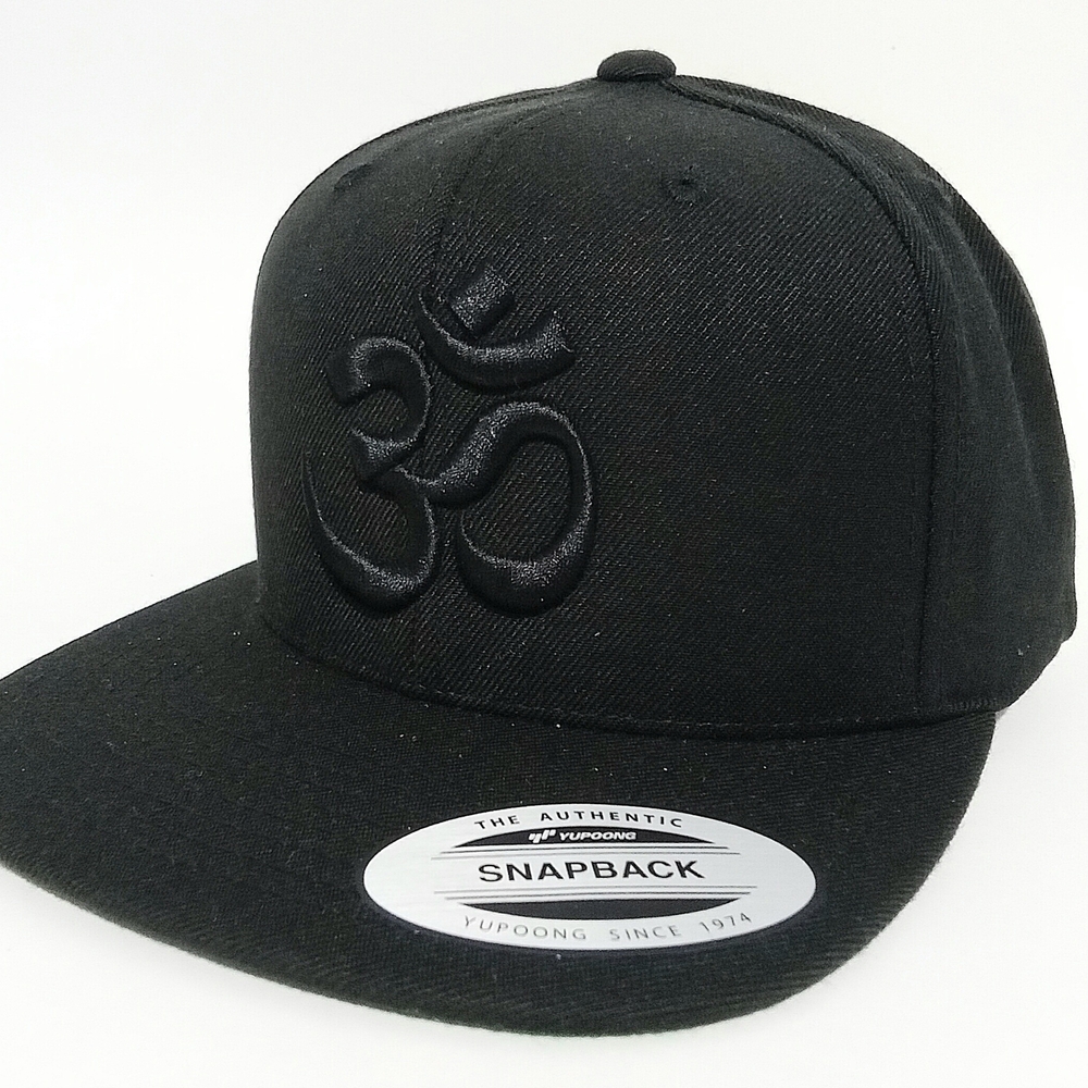OM AUM OHM Hat Black Hat Snapback Hat Namaste Hat Ball Cap Hat 3D Embroidery